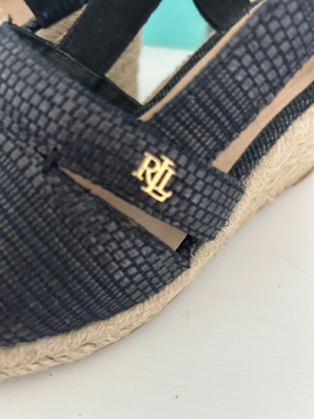 Ralph Lauren Wedges, Navy Blue, Size 6.5